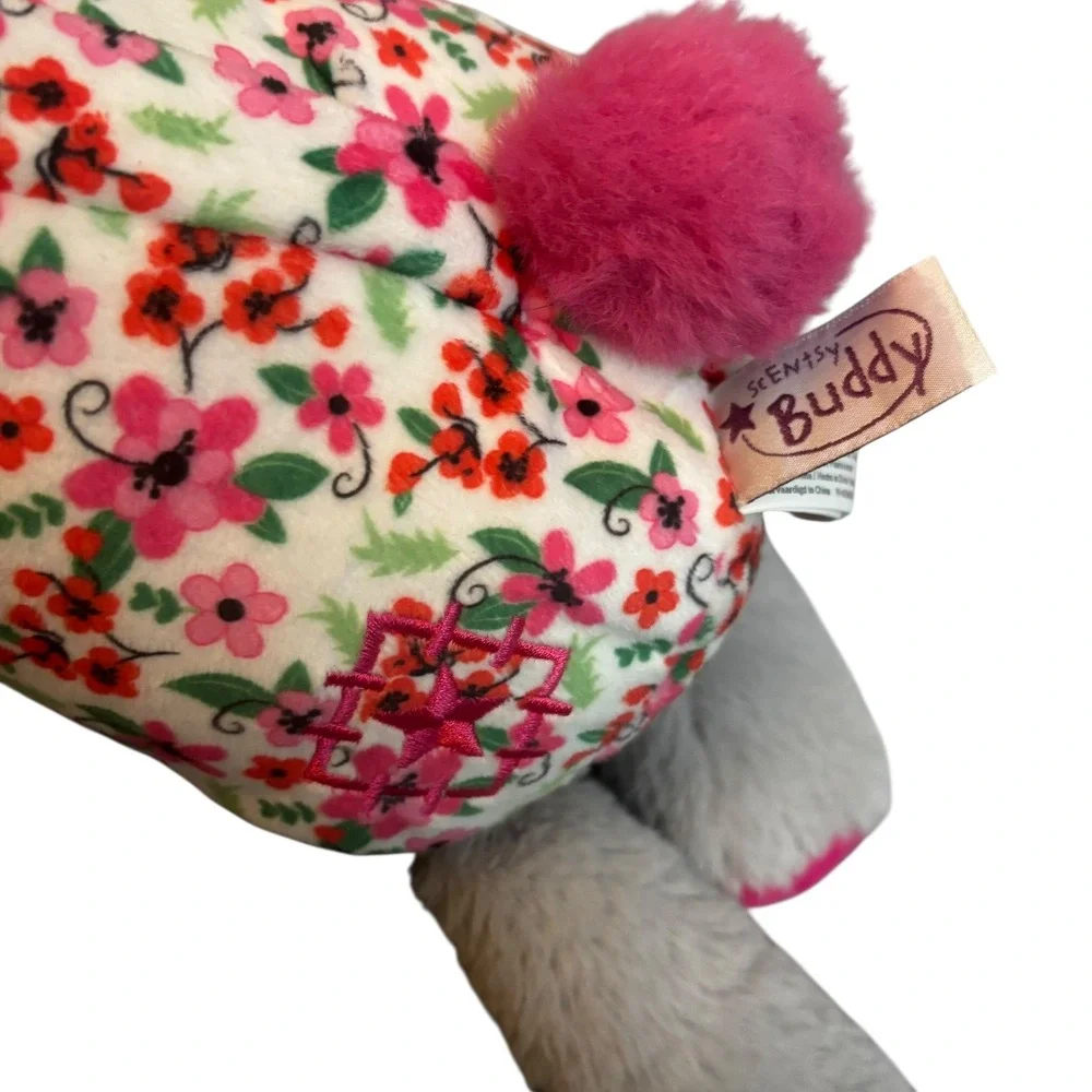 Scentsy Buddy Rosaline‎ Bunny Gray Rabbit Plush Stuffed Animal Floral Baby Girl